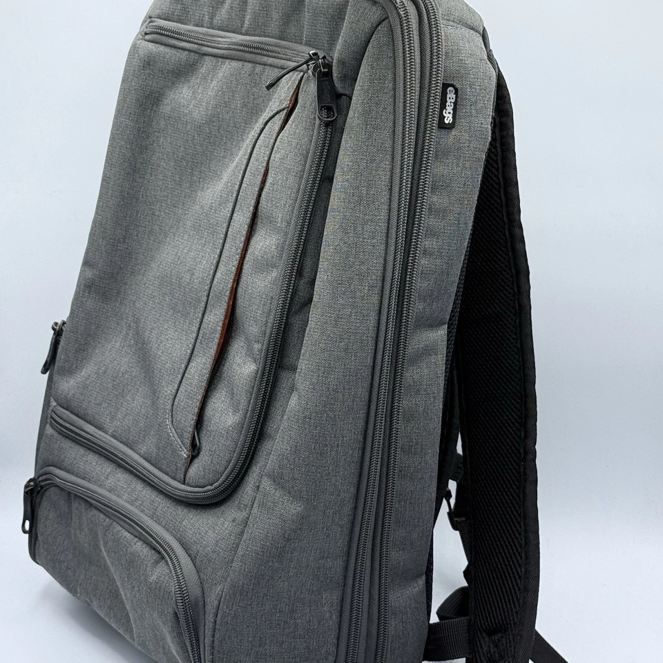 eBags Mochila Profesional Delgada para Laptop Gris Viaje Negocios Bolsa de Transporte LEER Foto 4 de 4