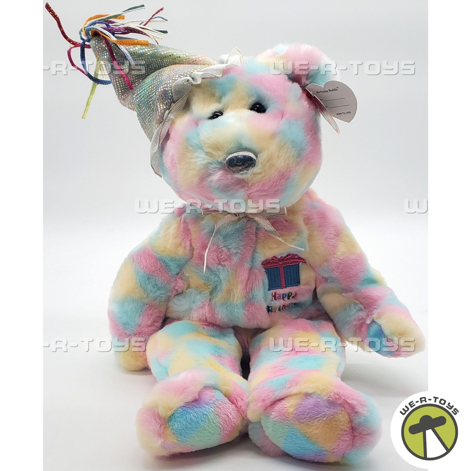 Ty Beanie Buddy Birthday buddy the Multi-colored Bear Plush