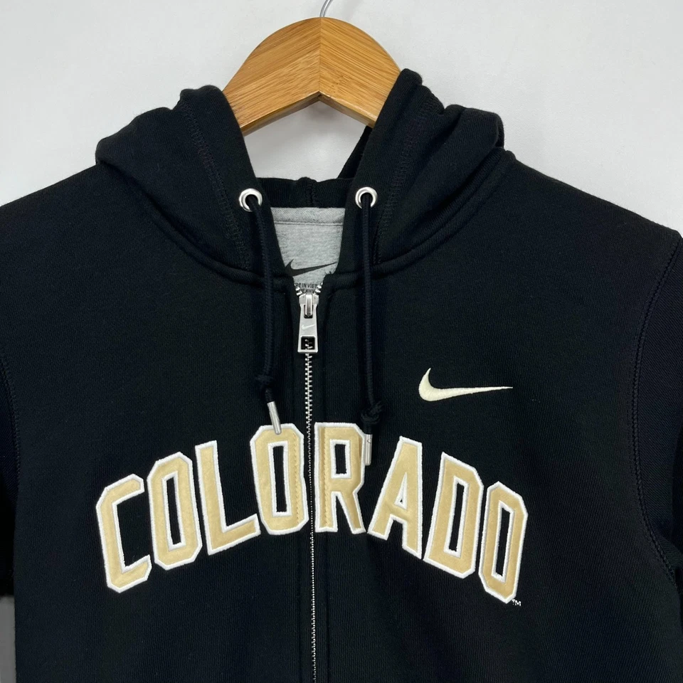Nike Full Colorado Buffaloes Zip Hoodie Women's Size M Black Gold NCAA Vtg Y2K - Image 4 of 4