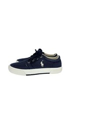 Polo Ralph Lauren Kids Faxon II Lace-Up Sneakers Pony Logo Cotton Canvas SZ...