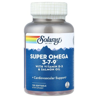 2 X Solaray, Super Omega 3-7-9� with Vitamin D-3 & Salmon Oil, 120 Softgels
