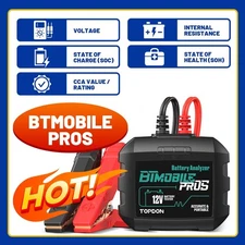 2025!TOPDON BT Mobile PROS+ 12V 24V Car Battery Tester 100-2000CCA Charging Test