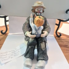 FLAMBRO EMMETT KELLY JR LIMITED EDITION CLOWN WITH CHILD  Chipped