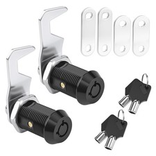 Black Toolbox Lock with Keys - Keyed Alike Lock Cabinet Lock with Hook Cam, T...
