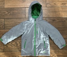 LL Bean Boys Rugged Ridge Parka Jacket Size M 5-6 Gray Green Nylon Thinsulate