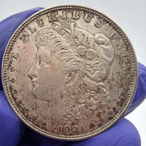 1921 P $1 Morgan 90% Silver Dollar Coin - Beautiful Slight Rim Toning A13