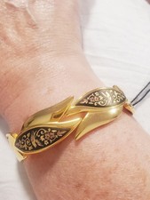 VINTAGE TOLEDO SPAIN DAMASCENE CLAMPER BRACELET W/TAG