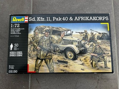Revell 03150 Sd. Kfz.11 Halbkettenfahrzeug Pak BMW R75 Afrikakorps Bausatz 1:72
