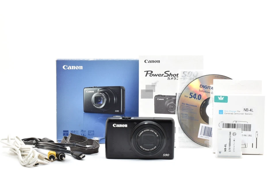 🎦 [Exc+5] Cámara digital compacta Canon PowerShot S90 negra 10,0 MP 3,8x JAPÓN Foto 2 de 4