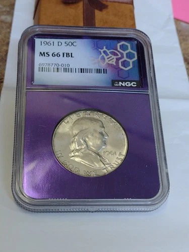1961 FRANKLIN HALF DOLLAR NGC MS66 FBL Very Nice Coin Rare