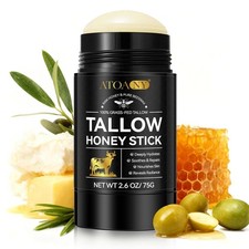 Beef Tallow for Skin, 100 Grass Fed Beef Tallow and Honey Balm Stick for Face