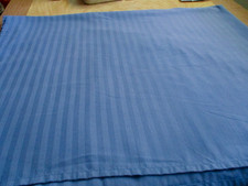 country blue cotton blend tablecloth 60 x 100 lined pattern