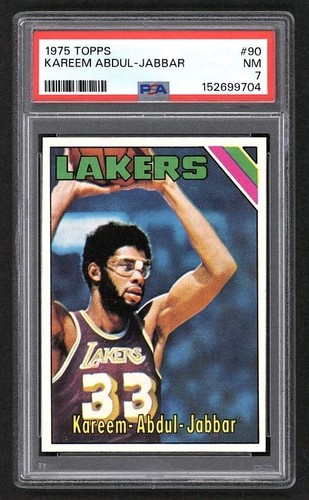 1975 Topps #90 Kareem Abdul-Jabbar PSA 7 NM Lakers HOF