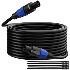 Elecan Professional Male Speakon to Speakon Cable 25 Ft, 12AWG Heavy-Duty High P