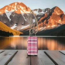 NWOT - Anna by Anuschka Pink Plaid Leather Phone Organizer Crossbody RFID Bag