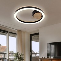 Esszimmerleuchte Deckenlampe Deckenleuchte Rund Led Warmweiß Holzoptik Schwarz