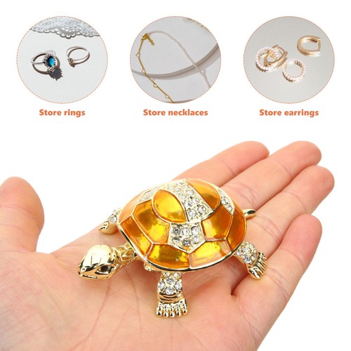  Tartaruga in metallo ornamenti Miss contenitore portagioie portagioie - Foto 4 di 12