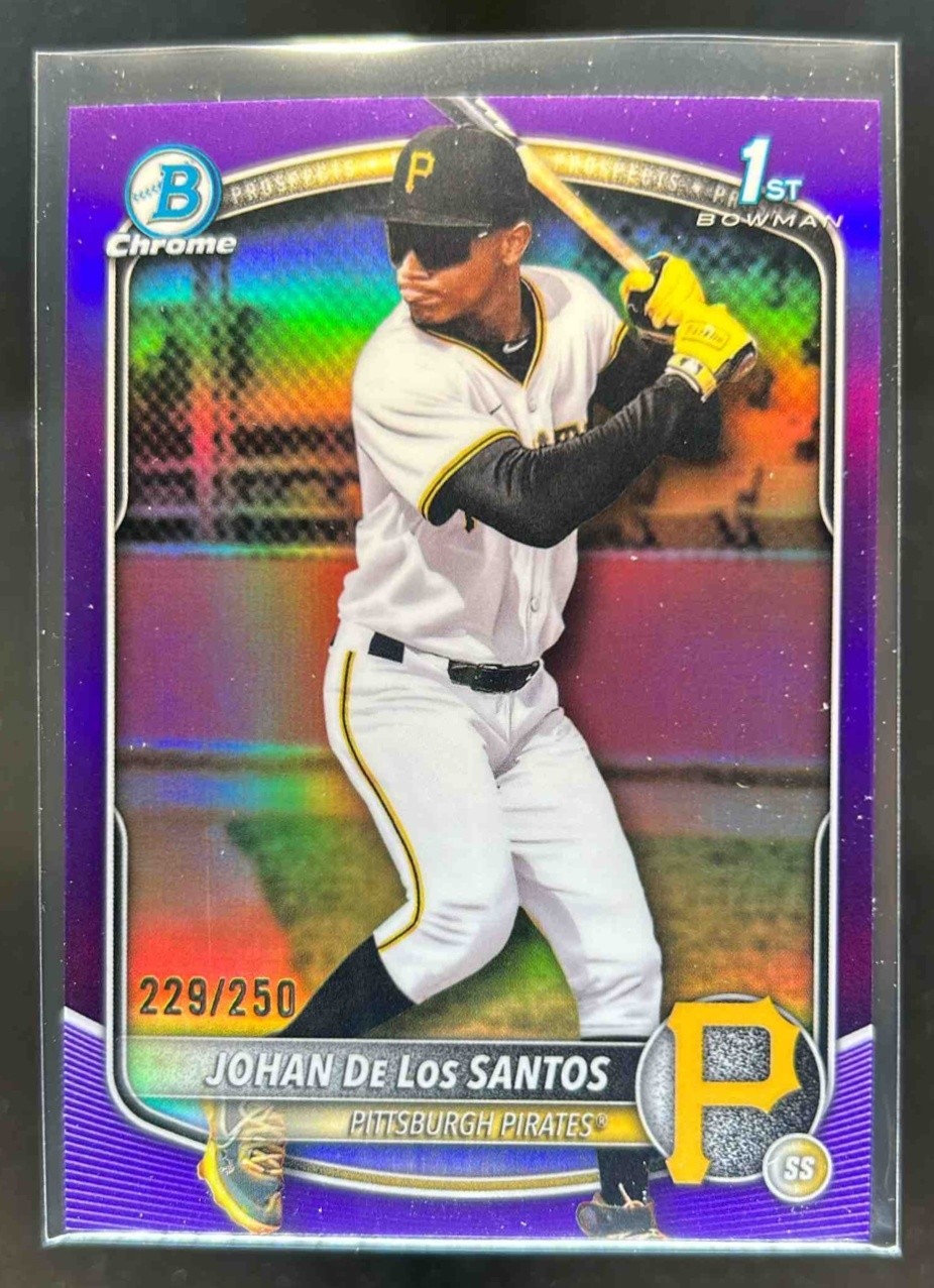 2025 Bowman Chrome Johan De Los Santos Purple Refractor 1st Prospect #229/250