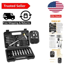 Punch Set with Detachable Hammer and Bench Block for Professional Use