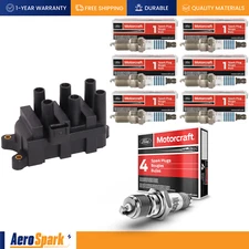 Ignition Coil + 6x Motorcraft Nickel Spark Plug For Ford Ranger 3.0L V6 FD498