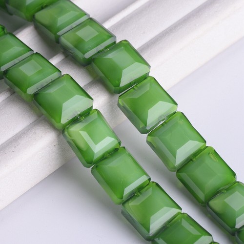 10pcs 13mm Square Faceted Opaque Glass Loose Beads For Jewelry Making DIY Lot - Picture 7 of 14