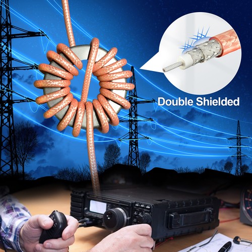 Câble coaxial double bouclier RF 10 pieds RG400 M17/128 MIL-DTL-17 50 ohms - Photo 6/8