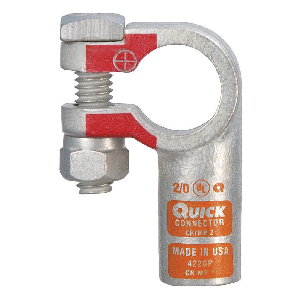 Crimp on battery terminal ends outlet