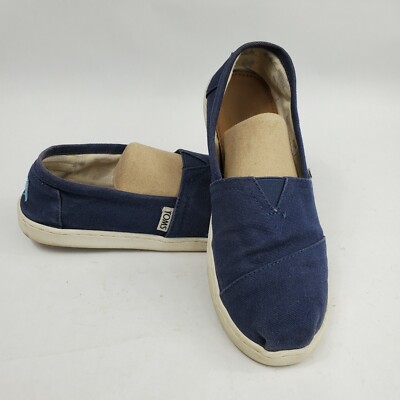 Toms Youth Unisex Sz 5 Kids Classics 2.0 Solid Blue Casual Flat Slip On Shoes