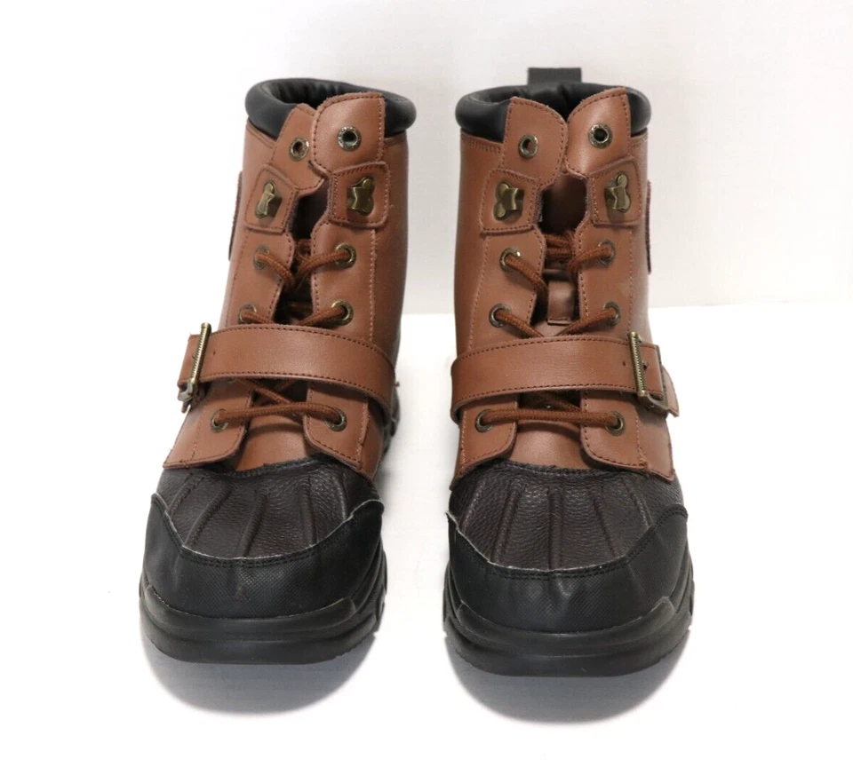 Polo Ralph Lauren Colbey Marrón Cuero Pato Bota Niños Talla 5.5 Zapatos Mujeres 7.5 Foto 3 de 4