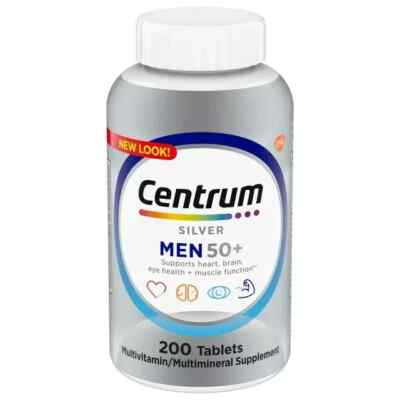 Centrum Silver Men's 50 Plus Vitamins, Multivitamin Supplement, 200 Count,