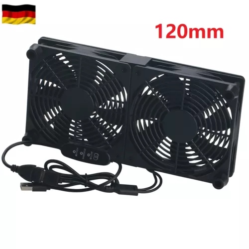 Doppel Lüfter PC Ventilator lüfter 120 mm Leise PC Gehäuselüfter Fan USB 5V DE