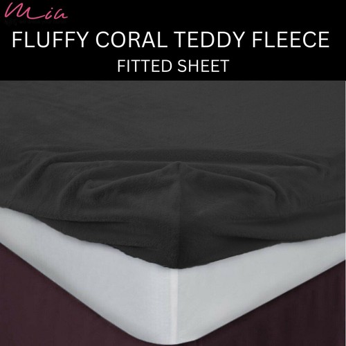 Extra Deep 30cm Teddy Fleece Fitted Sheet Single Double Luxury Sherpa Pillow Cas - Picture 46 of 49