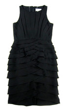 Eliza J New York Black Sleeveless Layer Tiered Work Party Formal Sheath Dress 12