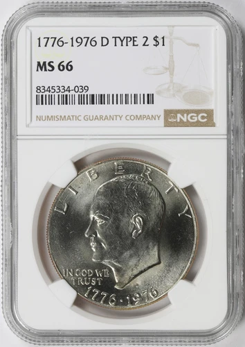 1776-1976-D $1 Type 2 Eisenhower Dollar NGC MS66