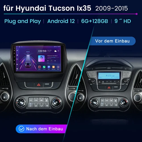 64G Für Hyundai ix35 2009-2015 Android 13 Autoradio CarPlay GPS Navi BT RDS - Bild 2 von 11
