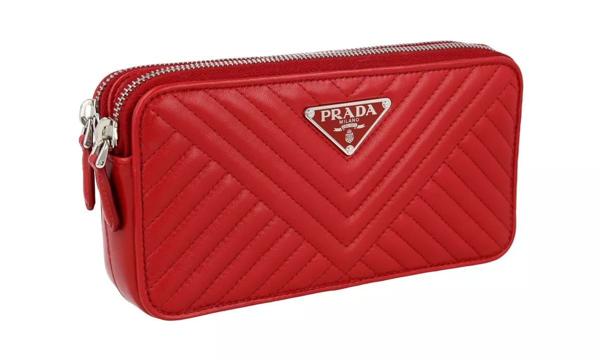 Leather crossbody bag Prada Red in Leather - 39376389