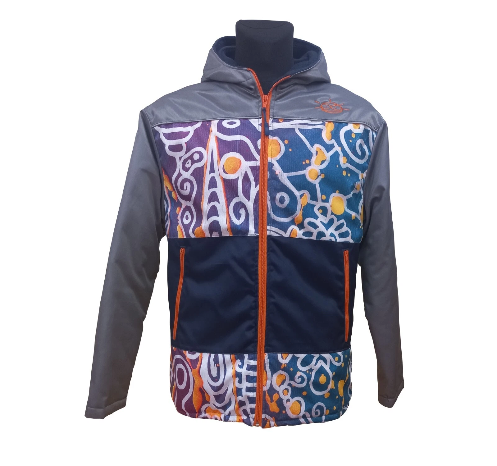 Waterproof Mens jacket SALE (L) - WINTER - MICHAEL LEMINX - GREY + Pattern