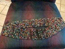 Vintage Seed Beaded Belt No Clasp Multi color 34" stretch