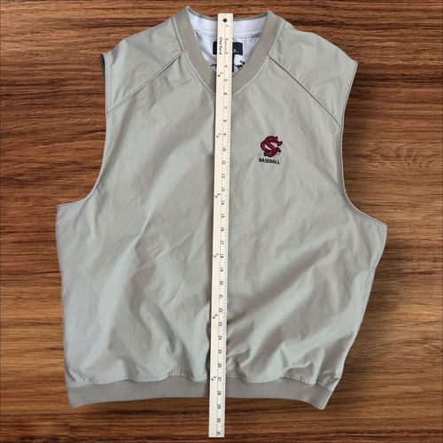 South Carolina Gamcocks Baseball Vest Mens L Beige Ray Tanner Golf Pullover - Picture 7 of 9