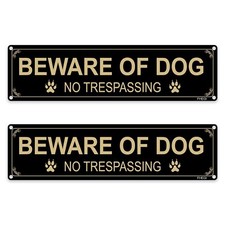 2-Pack Beware of Dog - No Trespassing Sign, 12x3 Inch Rust Free .040 Aluminum...