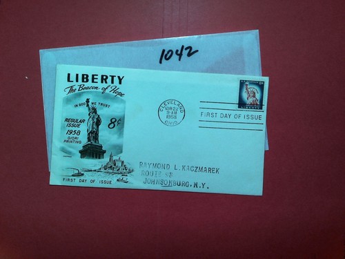 U. S. FDC - 1042 - Liberty- Fleetwood cachet - Comb. shipping!