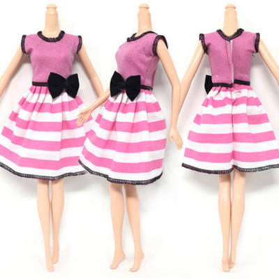 Causal Wear Clothes For 11.5'' Dolls Pink Princess Black Bowknot Short Dresses