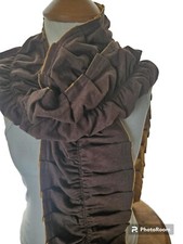 Matilda Jane Brown And Yellow Reversible Soft Ruffle Scarf 8x 85"