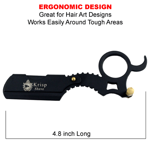 MEN STRAIGHT EDGE RAZOR BARBER SALON CUT THROAT SHAVETTE + 10 SHAVING BLADES - Picture 5 of 6