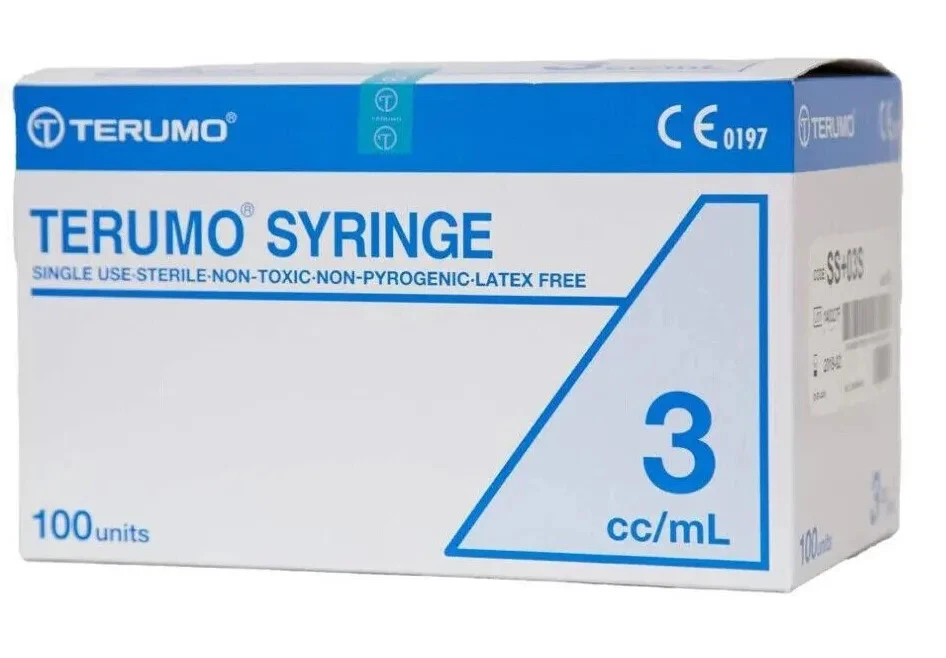3ml - Terumo Sterile Syringes, Luer Slip Hypodermic - Free P&P