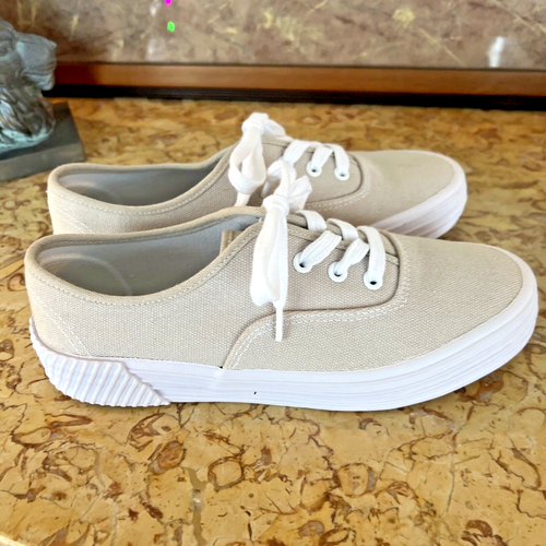 Neu Tommy Bahama beige Canvas Tie Memory Foam Sneakers Größe 8 - Bild 2 von 9