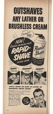 1953 Rapid Shave Aerosol Lather Advertisement Colgate-Palmolive-Peet Company