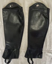 Parlanti Passion Buffalo Leather Half Chaps XL+ (H 19.75" / C 15.5") BLACK