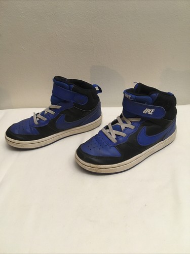 Nike Court Borough Mid 2 Boys Black Blue Sneakers Size 12C DM8873-001 Strap | eBay