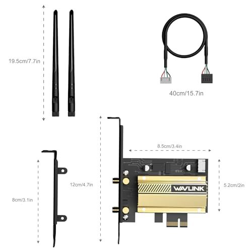 Carte WiFi 5400Mbps PCIe WiFi 6E WAVLINK Nouvelle Carte réseau Adaptateur sans F - Photo 7/7